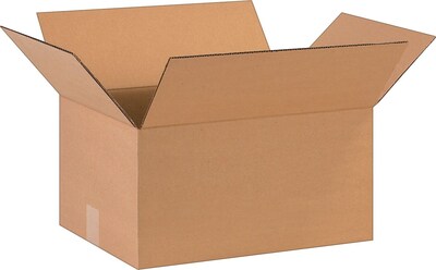 16Lx12Wx8H(D) Single-Wall Corrugated Boxes; Brown, 25 Boxes/Bundle