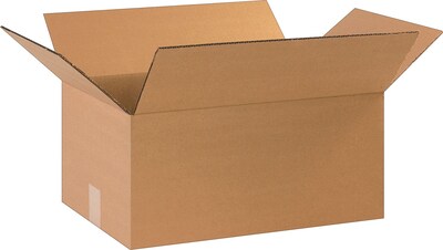 17-1/4Lx11-1/4Wx8H(D) Single-Wall Corrugated Boxes; Brown, 25 Boxes/Bundle