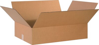 24Lx18Wx6H(D) Single-Wall Flat Corrugated Boxes; Brown, 20 Boxes/Bundle