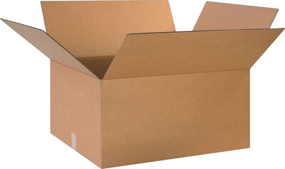 24Lx20Wx12H(D) Single-Wall Corrugated Boxes; Brown, 10 Boxes/Bundle