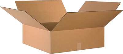24Lx24Wx8H(D) Single-Wall Flat Corrugated Boxes; Brown, 10 Boxes/Bundle