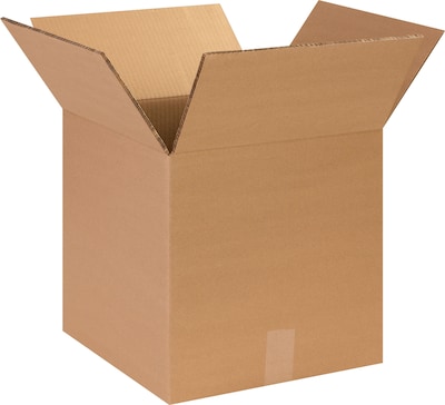 14Lx14Wx14H(D) Double-Wall Heavy Duty Cube Corrugated Boxes; Brown, 15 Boxes/Bundle