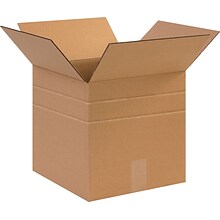 12.5 x 12.5 x 6 Multi-Depth Shipping Boxes, 32 ECT, Brown, 25/Bundle (MD12126R)