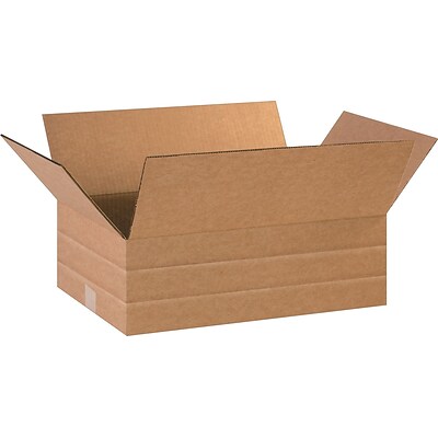 16 x 12 x 6 Multi-Depth Shipping Boxes, 32 ECT, Brown, 25/Pack (BS161206MD)