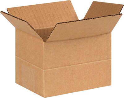 6 x 4 x 4 Multi-Depth Shipping Boxes, Brown, 25/Bundle (MD644)