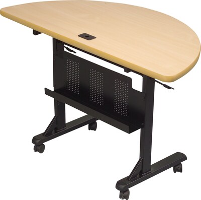Balt® Training Room Table, 48Wx24D, 1/2 Round, Teak