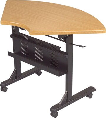 Balt® Quarter Round Flipper Training Room Table, Teak (89815)