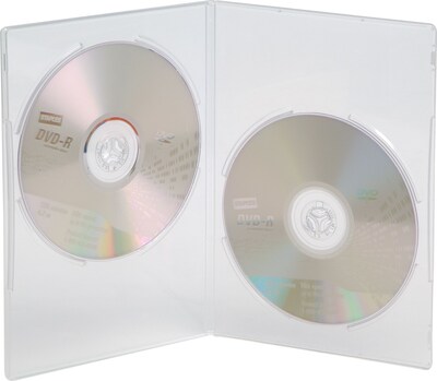 Staples® Double Slim DVD Case, Translucent, 20/Pack (11675-CC)