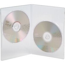 Staples® Double Slim DVD Case, Translucent, 20/Pack (11675-CC)