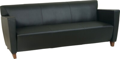 Office Star Leather Sofa, Black (SL8473)