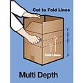 12 x 10 x 8 Multi-Depth Shipping Boxes, Brown, 25/Bundle (MD12108)