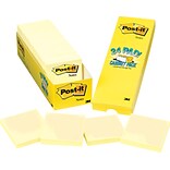 Post-it® Notes Cabinet Pack, 3 x 3, Canary Yellow, 90 Sheets/Pad, 24 Pads/Pack (654-24CP)