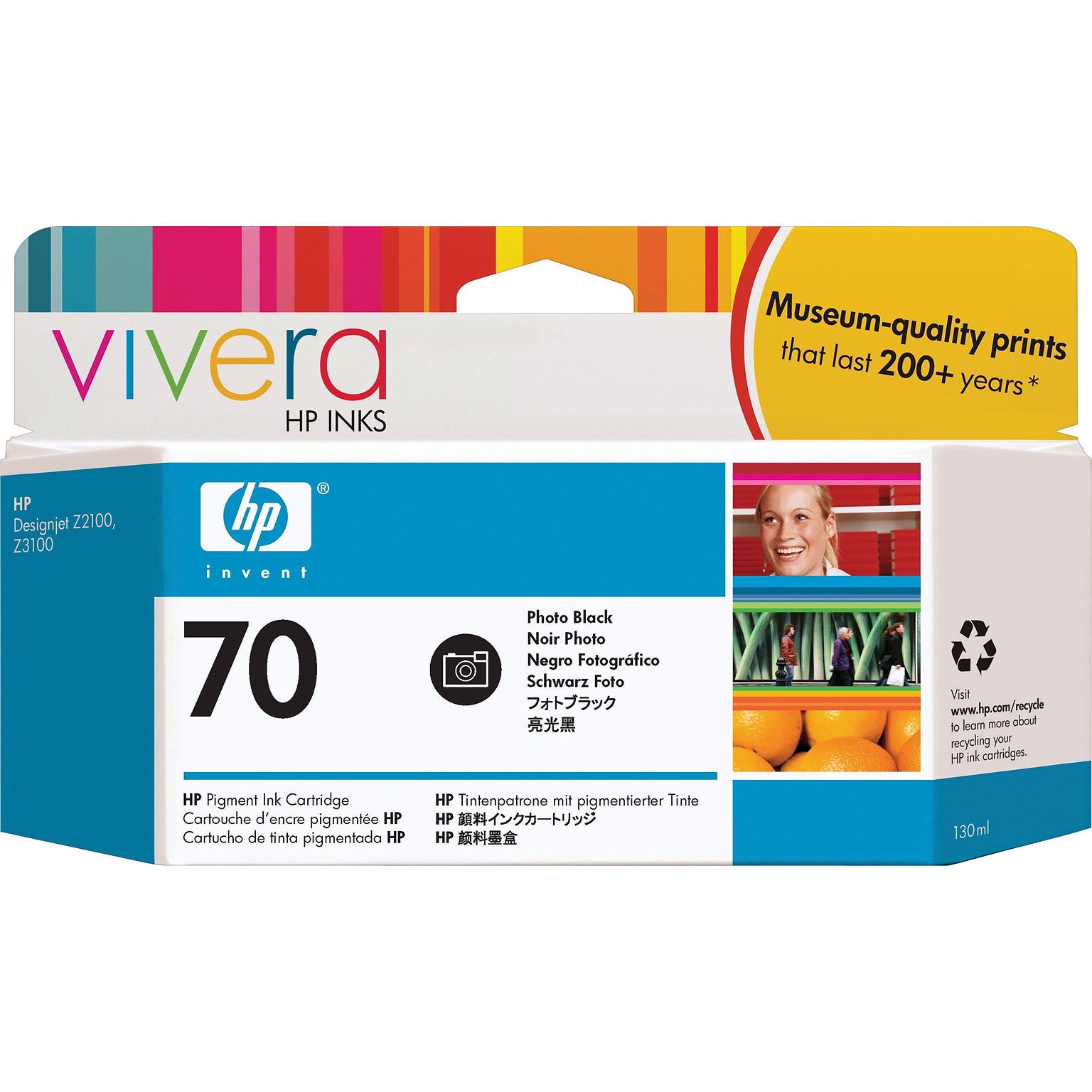 HP 70 Photo Black Standard Yield Ink Cartridge (C9449A)