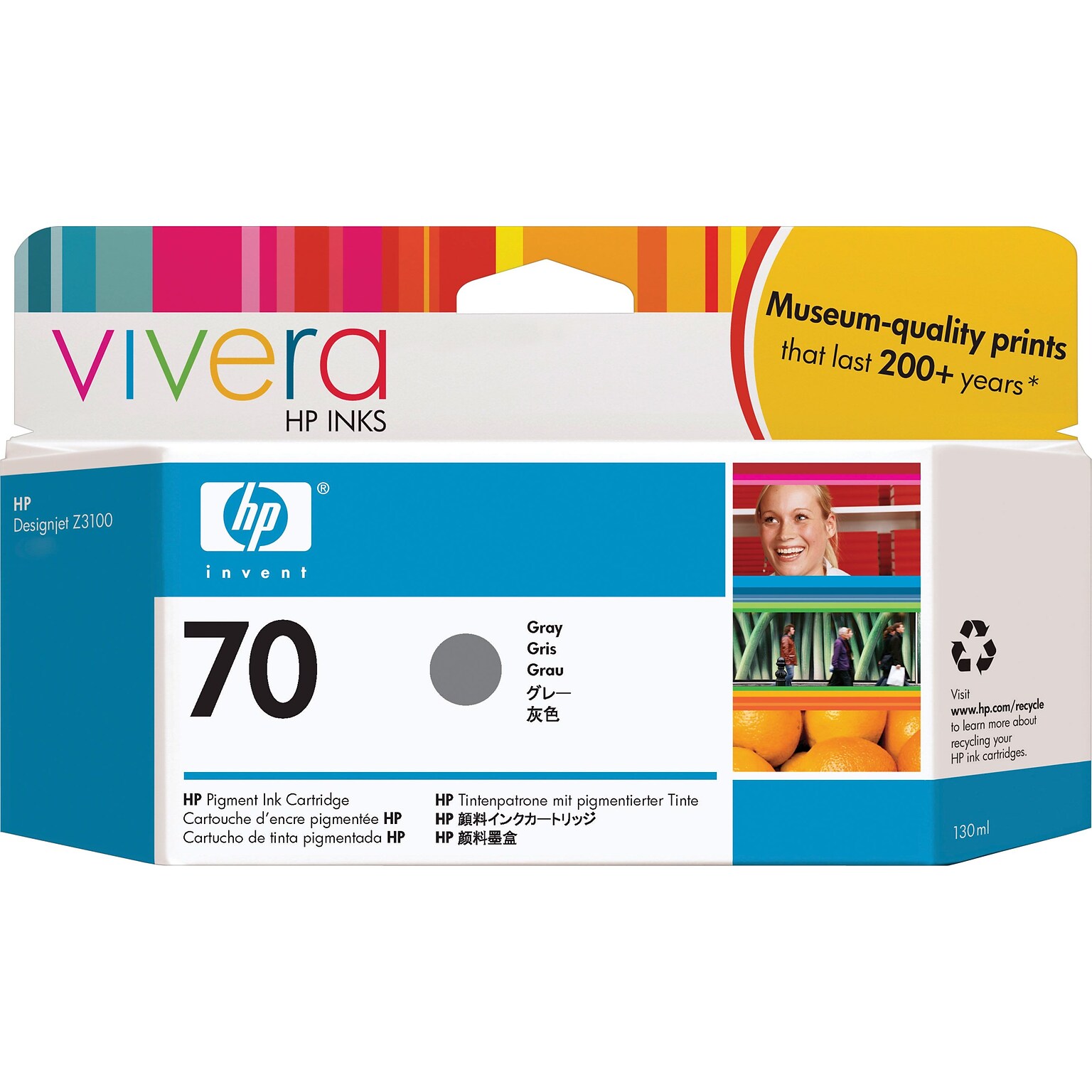 HP 70 Gray Standard Yield Ink Cartridge (C9450A)