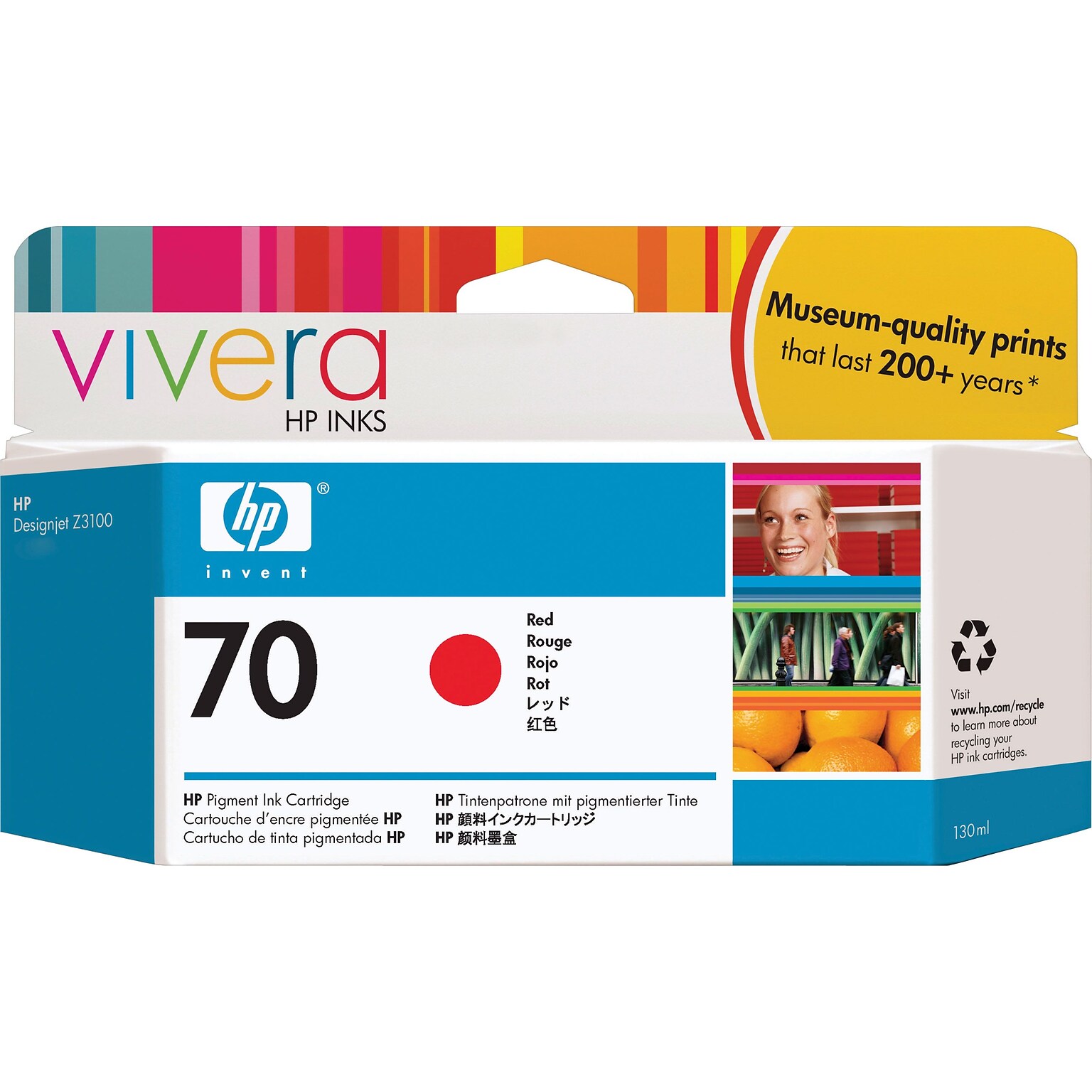 HP 70 Red Standard Yield Ink Cartridge (C9456A)