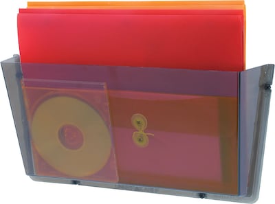 Wall-mount Pockets, Single Legal-Size Wall-Mount Pocket,  Smoke, 6-1/2Hx17-1/2Wx3D