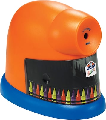 Elmers 1680 CrayonPro Electric Sharpener, Orange/Blue