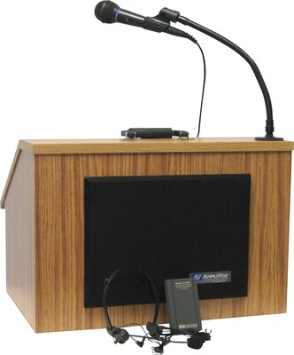 AmpliVox® SW272 Wireless EZ Speak Folding Lectern; Mahogany