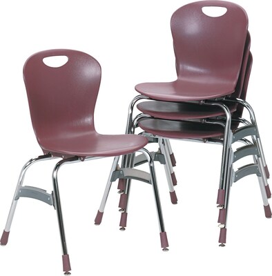 Virco® Zuma™ Series Plastic Stack Chairs, 18H, Wine