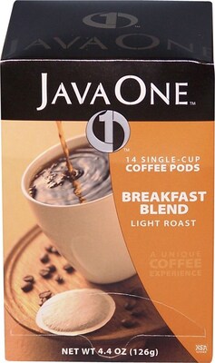 JavaOne Breakfast Blend Coffee Packet, Light Roast, 3 oz., 14/Box (JTC30106)