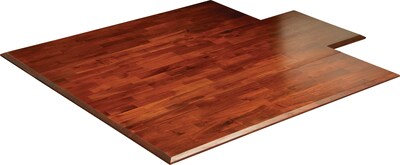 Anji Mountain Deluxe Roll-Up Bamboo Chair Mat, Standard Lip, 55"x57", Dark Cherry