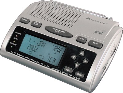 Midland® WR-300 Digital Weather/All-Hazards Alert Monitor with AM/FM Radio