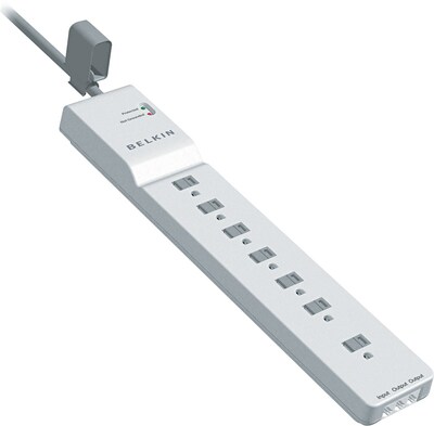 Belkin Home Series Surgemaster 7 Outlet Surge Protector, 12 Cord, 2320 Joules (BE107200-12)