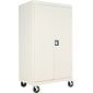 Alera® Mobile Storage Cabinet, Putty, 3-Shelf, 66"H x 36"w x 24"D