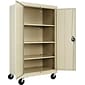 Alera® Mobile Storage Cabinet, Putty, 3-Shelf, 66"H x 36"w x 24"D