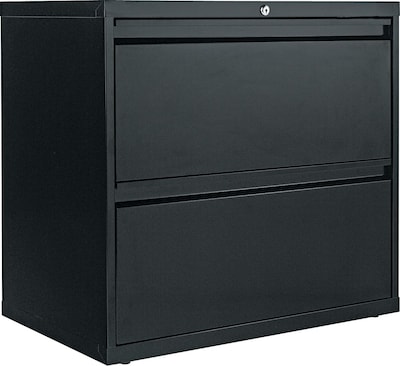 Alera® 2-Drawer Lateral File Cabinet, Black, Letter and Legal (ALELA523029BL)