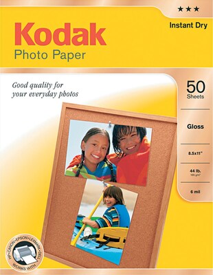 Kodak Photo Paper; White; 8 1/2(W) x 11(L); 50/Pack