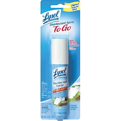 Lysol® Disinfectant Spray To Go, Crisp Linen® Scent, 1 oz, 12/CT