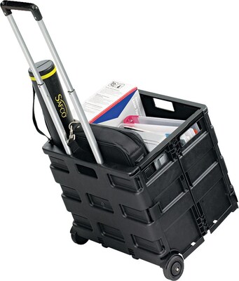 Safco STOW AWAY Folding Caddy, Black Plastic & Aluminum (SAF4054BL)