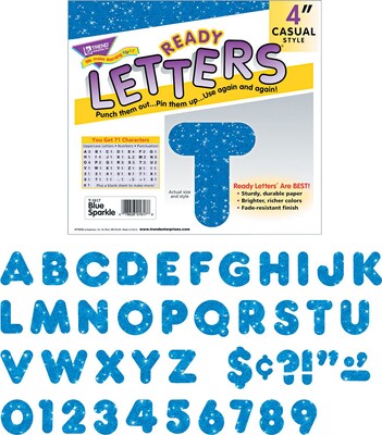 Trend Sparkle Uppercase Ready Letters®, 4, Blue, 1/Set (T1617)