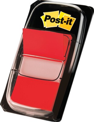 Post-it® Flags, 1 x 1.7, Red, 1200 Flags/Box (680-1-24)