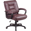 Office Star Leather Executive Mid-Back Chair, Burgundy (EX5161-4)