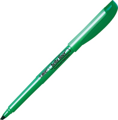 BIC Brite Liner Stick Highlighters, Chisel Tip, Fluorescent Green, 216/Carton (BL11GRNCT)