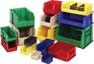 Quantum Storage Systems Stack and Hang Totes, 18 x 16 1/2 x 11, Red, 3/Ct (Qus270-R)