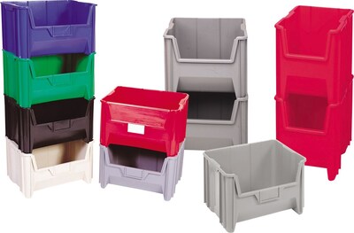Quantum Storage Systems Ultra Giant Stackable Bins, 15 1/4 x 19 7/8 x 12 7/16, 3/Ct (Qgh700-Bk)