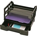 Officemate® Recycled Combination Storage Drawer with Letter Trays, Black