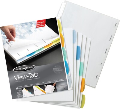 Wilson Jones View-Tab Blank Paper Dividers, 8-Tab, White, Set (W55965)