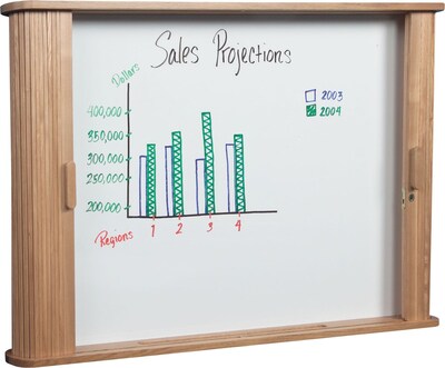 Balt® Tambout Door Enclosed Conference Cabinet, Medium Oak