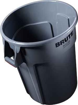 Brute 44 Gal. Grey Round Vented Wheeled Trash Can