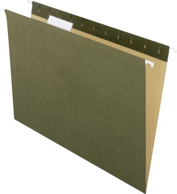 Pendaflex Earthwise Recycled Hanging File Folder, 3/4 Expansion, 5-Tab, Letter Size, Green, 25/Box (74517)