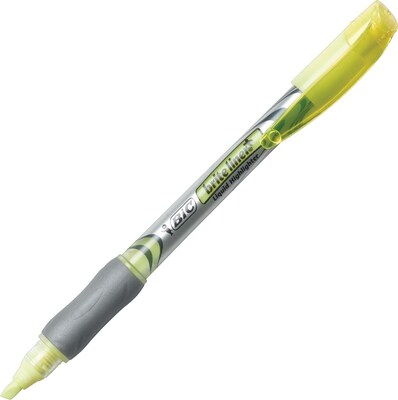 BIC® Brite Liner®+ Liquid Highlighters, Yellow, Dozen
