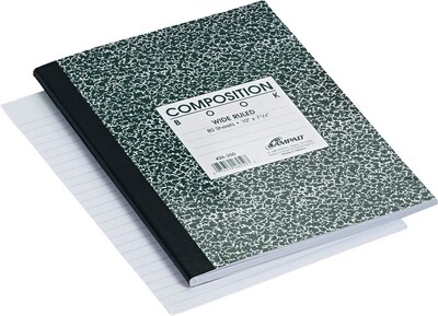 Oxford® Composition Book 10x7-7/8, Wide Ruling, White, 80 Sheets/Pad
