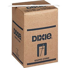 Dixie Wrapped Plastic Straws 7.75, Clear, 500/Carton (JW74)