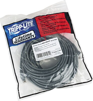 Tripp Lite CAT6/CAT5e/Network Snagless Patch Cable, 50ft., Gray