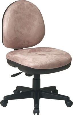 Office Star Flex-Back Microsuede Armless Task Chair, Buckskin, Seat: 20W x 19 1/4D, Back: 17 3/4W x 18 1/2H