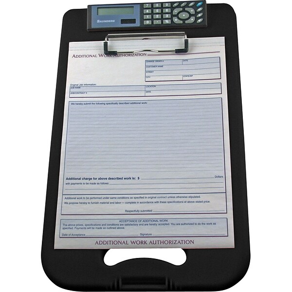 Saunders Polypropylene DeskMate II Storage Clipboard, Legal, Black, 8 1/2 x 12